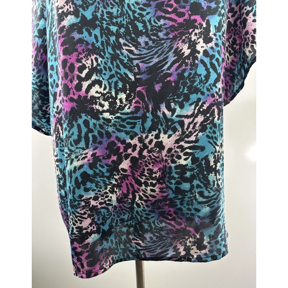 Torrid Animal Print Short Sleeved Top Multi Colored Plus Size 2 18/20 2X HW492 - Picture 16 of 16